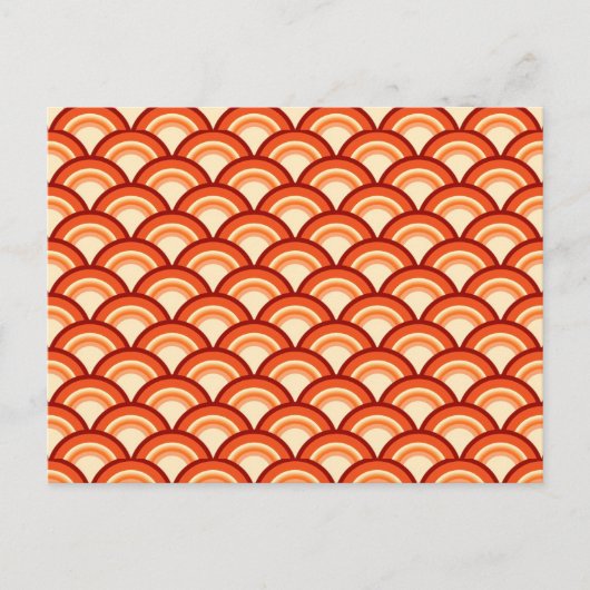 Art-Deco-Wellenmuster - Mandarine orange Postkarte (Vorderseite)