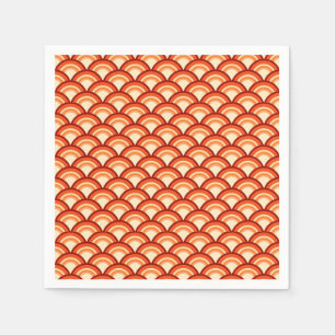 Art-Deco-Wellenmuster - Mandarine orange Serviette