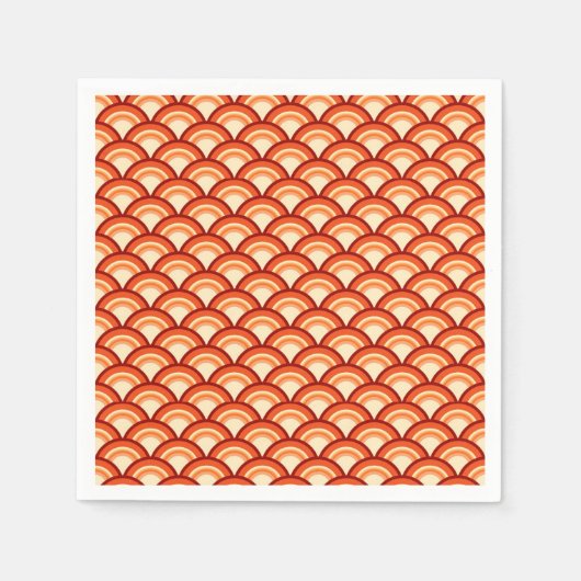 Art-Deco-Wellenmuster - Mandarine orange Serviette (Vorderseite)