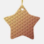 Art-Deco-Wellenmuster - metallisches Kupfer Keramikornament (Hinten)