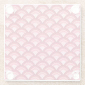 Art Deco-Wellenmuster - rot und fuchsia Glasuntersetzer (Rückseite)