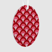 Art Deco-Wellenmuster - rot und fuchsia Ornament (Vorderseite)