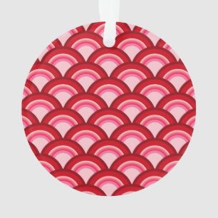 Art Deco-Wellenmuster - rot und fuchsia Ornament