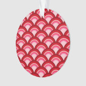 Art Deco-Wellenmuster - rot und fuchsia Ornament (Vorderseite)