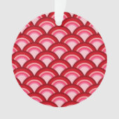 Art Deco-Wellenmuster - rot und fuchsia Ornament (Vorderseite)