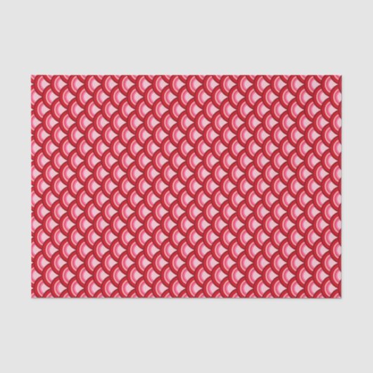 Art Deco-Wellenmuster - rot und fuchsia Seidenpapier (Vorderseite)