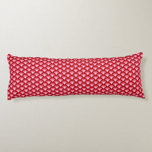 Art Deco-Wellenmuster - rot und fuchsia Seitenschläferkissen