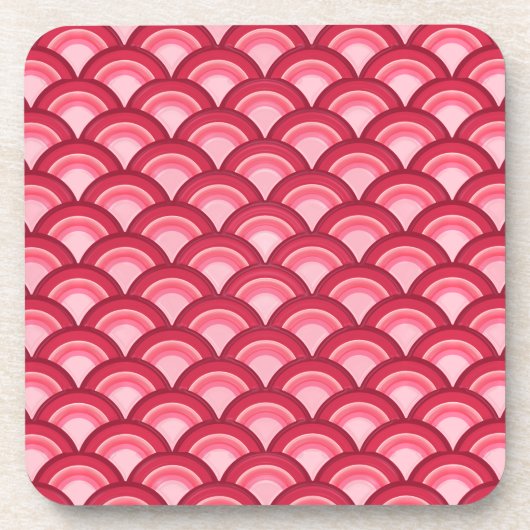 Art Deco-Wellenmuster - rot und fuchsia Untersetzer (Vorderseite)