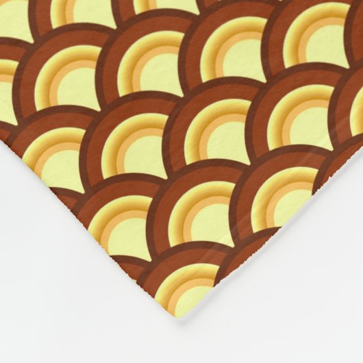 Art-Deco-Wellenmuster - Schokolade und Gelb Fleecedecke (Ecke)