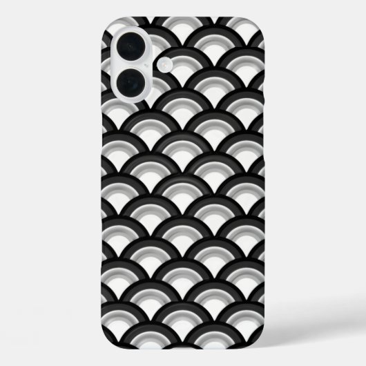 Art-Deco-Wellenmuster - Schwarzweiß Case-Mate iPhone Hülle (Rückseite)