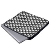 Art-Deco-Wellenmuster - Schwarzweiß Laptopschutzhülle (Vorne Knopf)