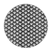 Art-Deco-Wellenmuster - Schwarzweiß Schneidebrett (Vorderseite)