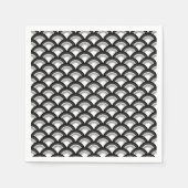 Art-Deco-Wellenmuster - Schwarzweiß Serviette (Vorderseite)