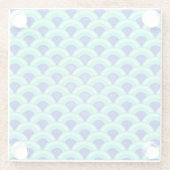 Art Deco Wellenmuster - Türkis und Kobalt Glasuntersetzer (Rückseite)