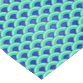 Art Deco Wellenmuster - Türkis und Kobalt Tischdecke (Schrägansicht)
