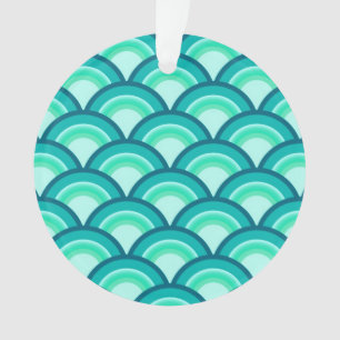 Art Déco-Wellenmuster - türkisfarbene Farbtöne Ornament
