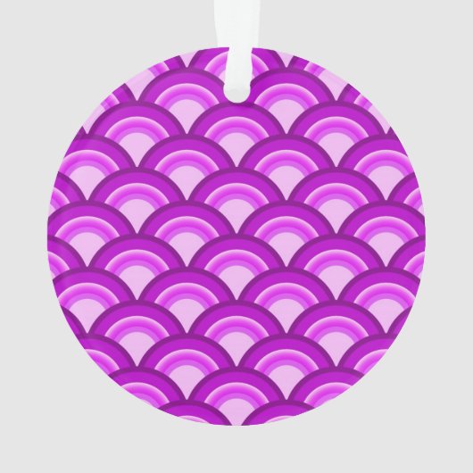 Art Deco-Wellenmuster - violett und orchid Ornament (Rückseite)