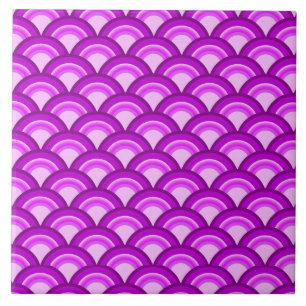 Art Deco Wellenmuster - violett und Orchidee Fliese