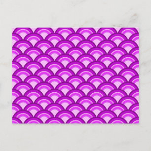 Art Deco Wellenmuster - violett und Orchidee Postkarte