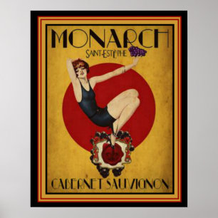 Art Deco Werbung für Monarch Cabernet 16 x 20 Poster