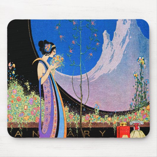 Art Deco Werbung Kunst, Dichtung und Musik Mousepad (Vorne)