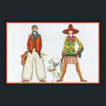 Art Deco Western Couple Poster<br><div class="desc">Anpassbare Art-Deco-Originale,  Gedicht an veränderter Kunst</div>