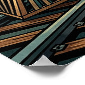 Art Deco Western Express Poster - Geometric Train (Ecke)