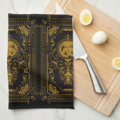 Art Deco Westie Geschirrtuch (Viertel Falte)