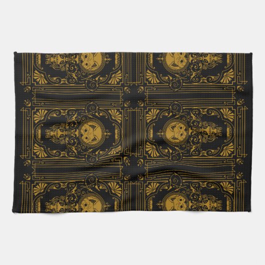 Art Deco Westie Geschirrtuch (Horizontal)