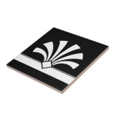 Art Deco White Black Geometric Blume Element 06 Fliese (Seite)