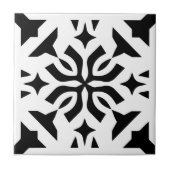 Art Deco White Black Keramik Tile Fliese (Vorderseite)
