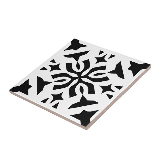 Art Deco White Black Keramik Tile Fliese (Seite)