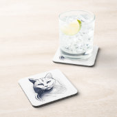 Art Deco White Cat Untersetzer Set (Rechte Seite)