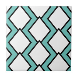 Art Deco White Diamonds Tile 2 Fliese