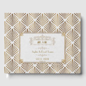 Art Deco White Gatsby 1920er Hochzeit Gästebuch (Vorderseite)