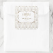 Art Deco White Gatsby 1920er Hochzeit Quadratischer Aufkleber (Tasche)