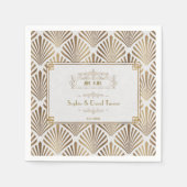 Art Deco White Gatsby 1920er Hochzeit Serviette (Vorderseite)