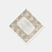 Art Deco White Gatsby 1920er Hochzeit Serviette (Ecke)