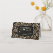 Art Deco White Gatsby 1920er Hochzeit Tischnummer Platzkarte (Rückseite)