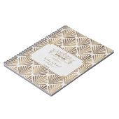 Art Deco White Gatsby 1920er Jahre Stil Hochzeitsp Notizblock (Linke Seite)