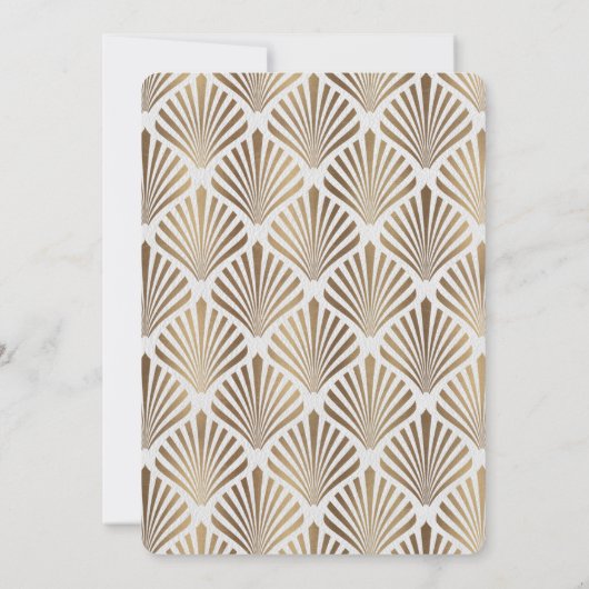 Art Deco White Gatsby 1920s New Year's Eve Party Einladung (Rückseite)