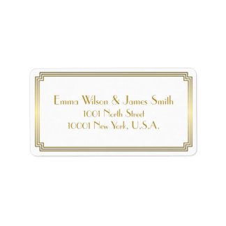 Art Deco White Gold Address Labels Adressaufkleber