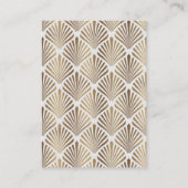 Art Deco White Gold Gatsby 1920er Hochzeitsdetails Begleitkarte (Rückseite)