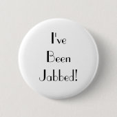 Art Deco White Ich bin Jabbed Impfung Button (Vorderseite)