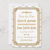 Art Deco White speichert Daten Save The Date (Vorderseite)