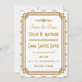 Art Deco White speichert Daten Save The Date