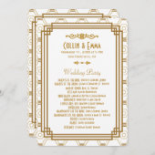 Art Deco White Wedding Programme (Vorne/Hinten)