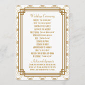 Art Deco White Wedding Programme (Rückseite)