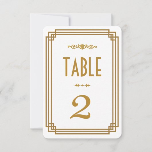 Art Deco White Wedding Tischnummern (Vorderseite)