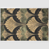 Art Deco Wiederholung Muster Gold mit Prägung Seidenpapier (Vorderseite)